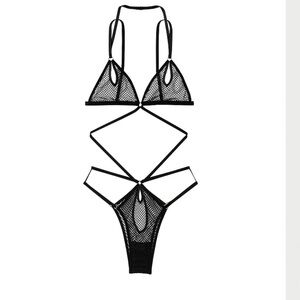 Fishnet mesh one piece NWT in bag